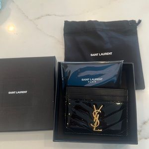 YSL Quilted Patent Leather Card Case